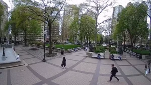Scenic live view of Rittenhouse Square Park, Philadelphia PA