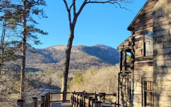 Table Rock State Park with a live cam feed showing active wildfire smoke in Pickens, South Carolina
