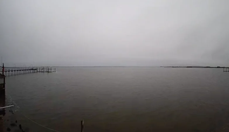 Scenic waterfront view of Somers Point, New Jersey with calm bay waters and coastal charm